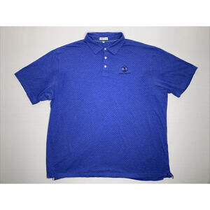 Peter Millar Golf XXL Blue Polka Dot Pebble Beach Polo Shirt P146